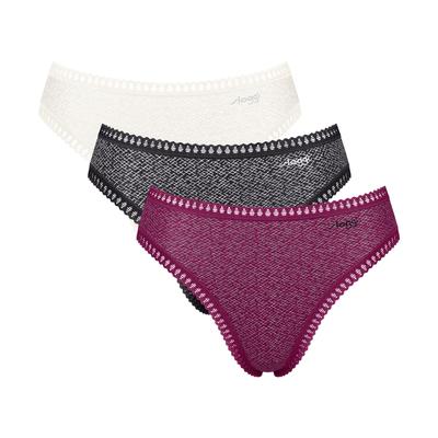 sloggi "GO Crush" mit Spitzendetails, Multipack, hoher Beinausschnitt