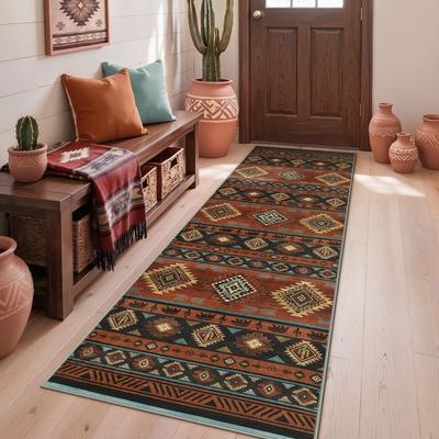 Lee OEKO-TEX Washable Southwestern Bear & Cactus Area Rug, Non-Slip