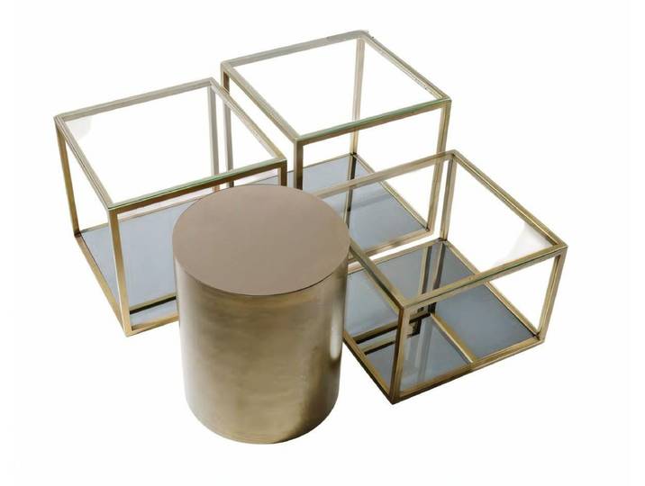 Xlmoebel Couchtisch XLMOEBEL Couchtisch aus Glas und Metall in Braun, modern und praktisch (Packung), Made in Europa