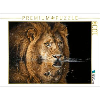 CALVENDO Puzzle Löwe - König am Wasser | 1000 Teile Lege-Größe 64x48cm Foto-Puzzle für glückliche Stunden, von , Calvendo Puzzle