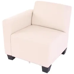 Mendler Modular Seitenteil links, Sessel mit Armlehne Lyon, Kunstleder ~ creme