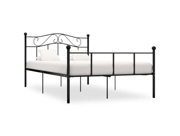 RJPLMFV Bettgestell, Metall, Schwarz, 160 x 200 cm Ohne Matratze, Lattenrost inklusive, stabile Konstruktion, einfach zu montieren