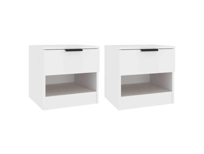 LKJephalotrop Nachttisch 2er Set Weiss 40x39x40cm mit Schublade Fach Praktischer Beistelltisch fürs Schlafzimmer mit offenem Fach und Schublade für geordnete Utensilien in Griffweite.