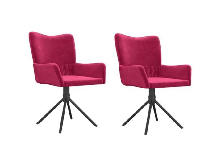 KLGBNCVE Esszimmerstühle 2 STK. Drehbar Weinrot Samt Samt weinrot,Metall und Sperrholz,360 Grad drehbar,ergonomisch gepolstert,maximal 110 kg