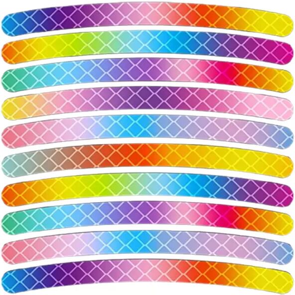 INF Regenbogen Fahrradrad Reflektierende Aufkleber - 10er Pack Mehrfarbig
