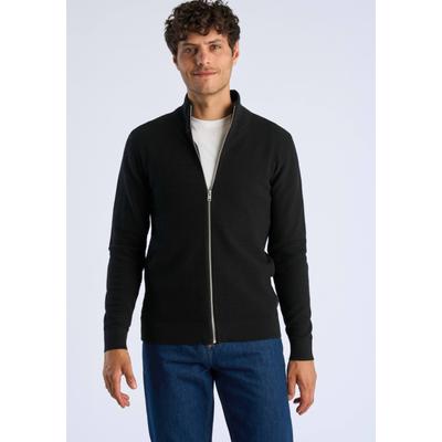 Cardigan LINDBERGH "Cardigan Relaxed Fit", Herren, Gr. 3XL, schwarz, Obermaterial: 60% Baumwolle, 40% Polyester, Strickjacken