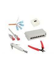 InLine Cat.6 Network Installation Kit Speicher-Installationskit Patch-Panel Grau Weiß (20155I)