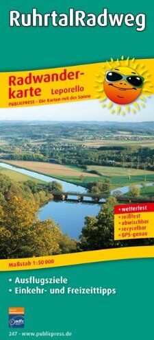 Publicpress - Radwanderkarte Ruhrtal-Radweg, Winterberg - Duisburg: Mit Ausflugszielen, Einkehr- und Freizeittipps, reissfest, wetterfest, GPS-genau. 1:50000 - Preis vom 02.10.2026 23:42:20 h