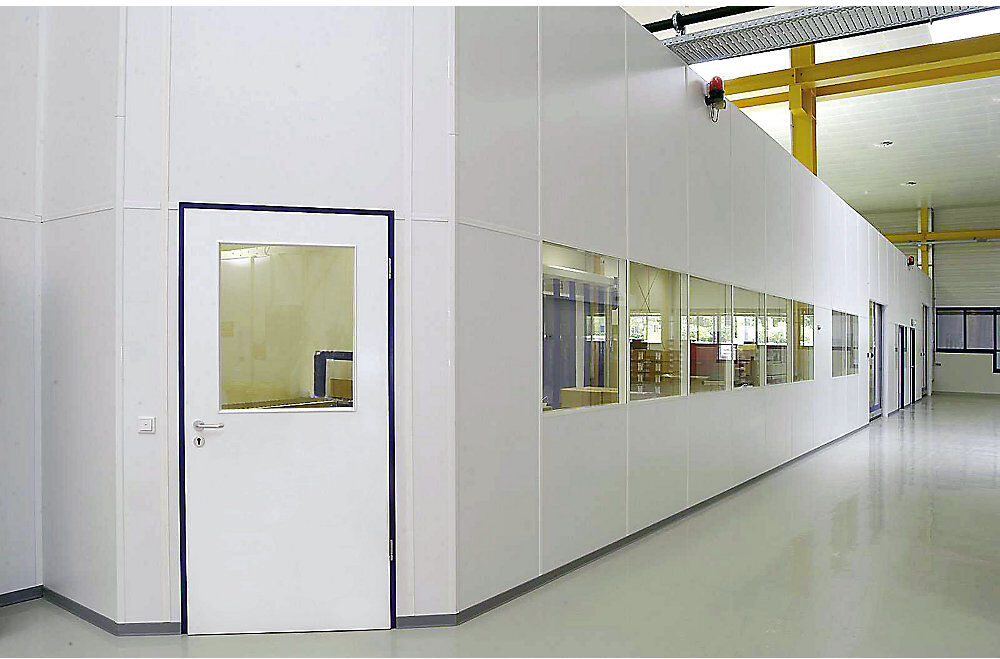 kaiserkraft Trennwandsystem, flexibel, Wandstärke 82 mm, Einzeltürelement, HxB 2093 x 936 mm, ohne Glasausschnitt