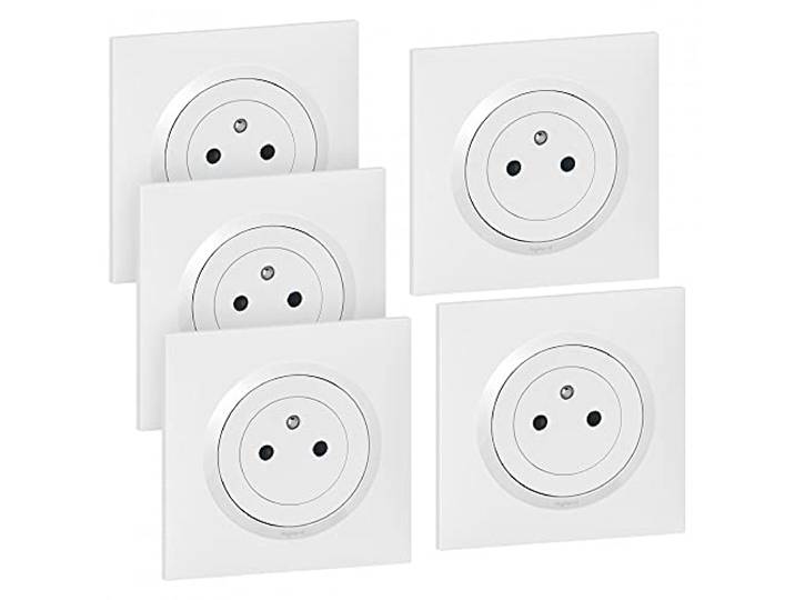 Lot de 5 prises de courant 2P+T Surface complet Dooxie One 16A - Blanc - 300421 - Legrand