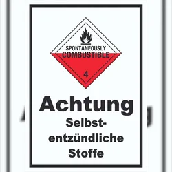 HB-Druck Schild Selbstentzündliche Stoffe Spotaneously Combustible hochkant A2 (420x594mm)
