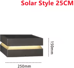 Inspire Curations Solar Square Pillar Light IP65 Waterproof LED Garden Fence Post Lamp solar Style 25cm cold White