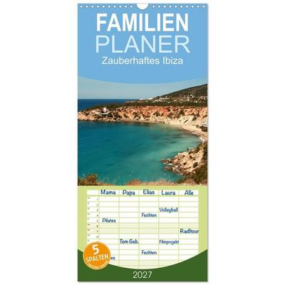Familienplaner 2027 - Zauberhaftes Ibiza mit 5 Spalten (Wandkalender, 21 x 45 cm) CALVENDO