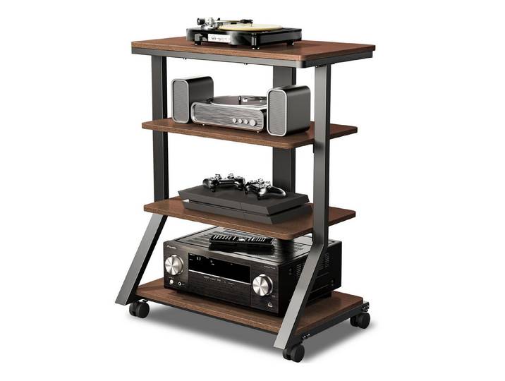 5Rcom TV-Ständer 4-stufiges Hi-Fi-Audio-Rack und -Ständer, Audio-Ständer, AV-Ständer, (1-tlg., mobiler Ständer mit schwenkbaren Rollen und 54 kg Tragkraft)