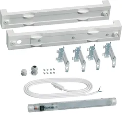 Hager UG02E1N Baustein,universN,75x500mm, mit LED-Leuchte mit Schalter,mit Leerbaustein 75x500