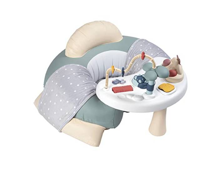 Smoby Toys - Little Smoby Babysitz mit Spieltisch - aufblasbarer Rundsitz mit Rücken- und Armlehne, Sitzbezug und Activity Tisch - für Kinder ab 6 Monate
