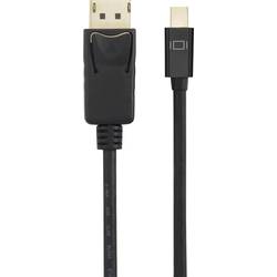 Renkforce Mini-DisplayPort / DisplayPort Adapterkabel Mini DisplayPort Stecker, DisplayPort Stecker 2.00 m Schwarz RF-4538176 vergoldete Steckkontakte