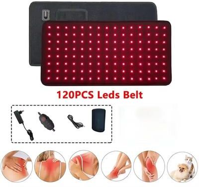 Inspired Finds Infrared Red Light Therapy Belt 120 LED 660nm & 850nm Pad For Pain Relief, Muscle Recovery & Fatigue Support uk