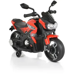 Moni Kinder Elektromotorrad Houston 1188F Musik, MP3, Scheinwerfer, Stützräder rot