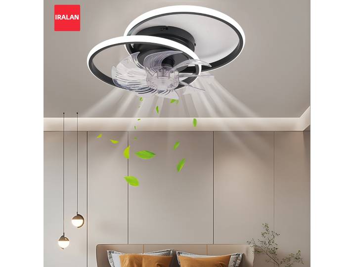 IRALAN ventilateur de plafond muet avec lumière ventilateurs de chambre à coucher et de salon télécommande APP réglage ventilateur intelligent lampe à LED luminaire