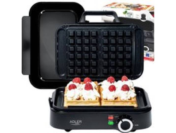 Mini Gaufrier 2000W – Gaufrier Compact Avec Revêtement Antiadhésif – Température Réglable–Gauffre Prépare 2 Grandes Gaufre[PE551]
