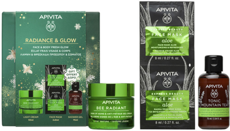 Apivita Sinais De Envelhecimento E Antifadiga Bee Radiant GEL-CREME - Conjunto Com 3 Unidades