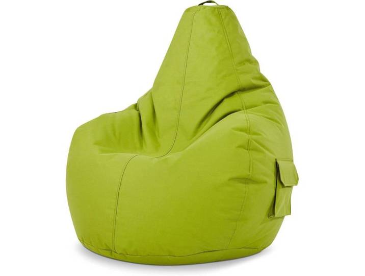 Green Bean Pouf avec Dossier 80x70x90cm Remplissage 230L Vert Fauteuil Relax