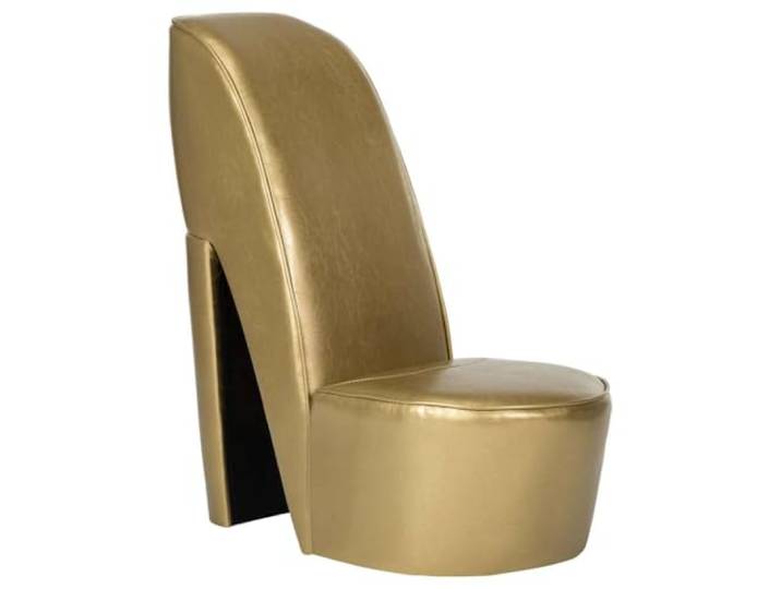 vidaXL Stuhl in Stöckelschuh-Form Golden Kunstleder