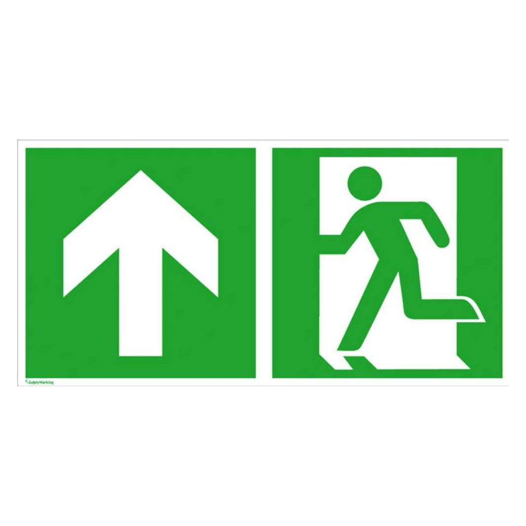 Wolk Fluchtwegschild Folie Notausgang links Richtungsangabe aufwärts (38.3025)