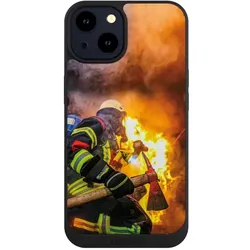 Nivocase Handyhülle für Apple iPhone 14 Hülle NIVOpure Case Schwarz Feuer Feuerwehr Lebensretter (Apple iPhone 14), Smartphone Hülle, Schwarz
