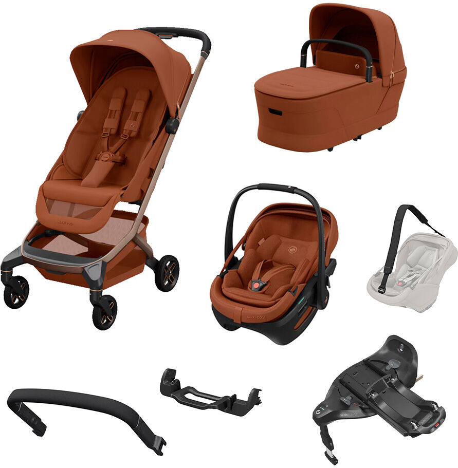 Maxi Cosi Trio Fame Cabin Copper Terra con Navicella e Seggiolino Auto Coral Slide Pro (PROMO con Base e accessori) (TRIO08924)