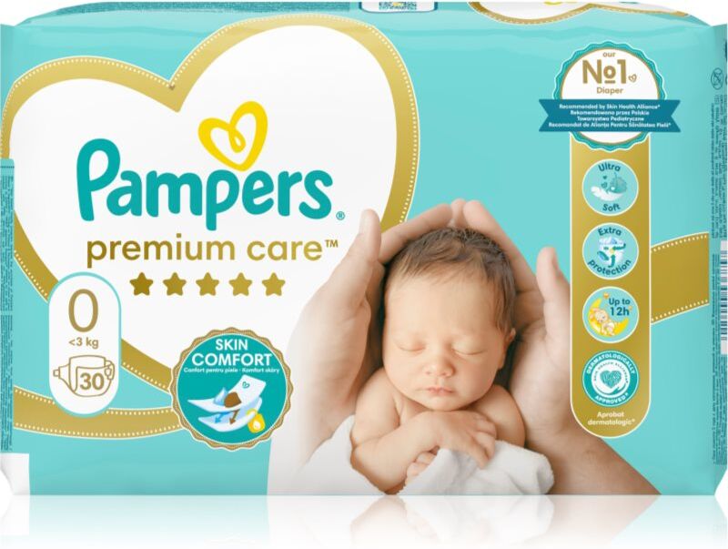Pampers Premium Care Size 0 couches jetables < 3kg 30 pcs
