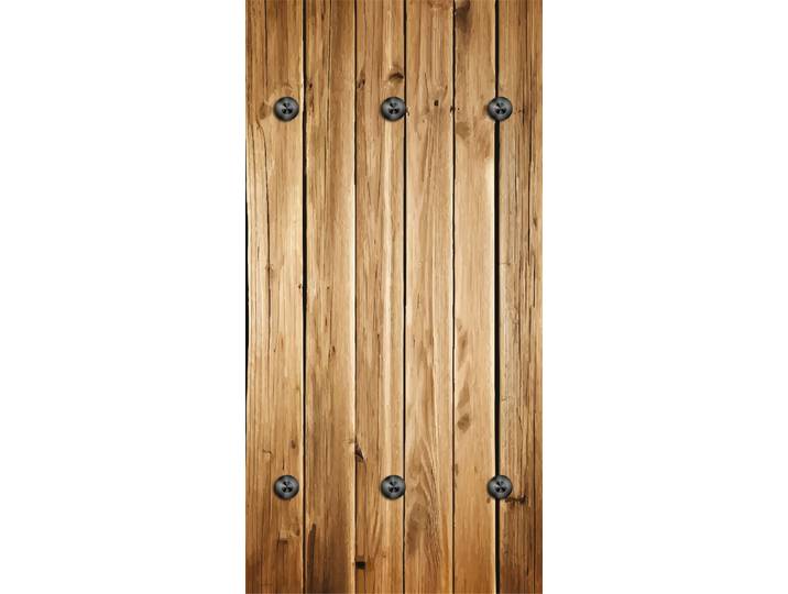 Wandgarderobe QUEENCE Paneel Holzleisten Optik , braun, B:50cm H:100cm T:2cm, Acrylglas, Garderobenpaneele, Wandgarderobe, Wandpaneel aus Acrylglas inkl. 6 Edelstahlhaken in schwarz matt