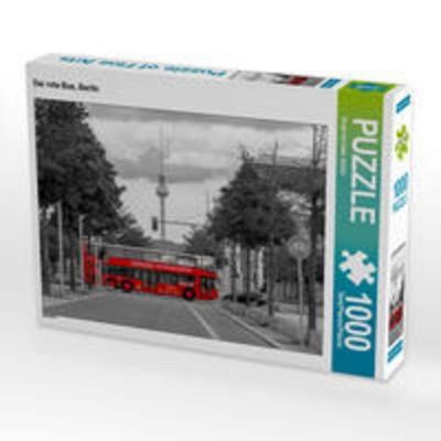 CALVENDO Puzzle Der rote Bus, Berlin | 1000 Teile Lege-Größe 64x48cm Foto-Puzzle für glückliche Stunden