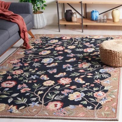 SAFAVIEH Handmade Chelsea Cassy Floral Wool Rug