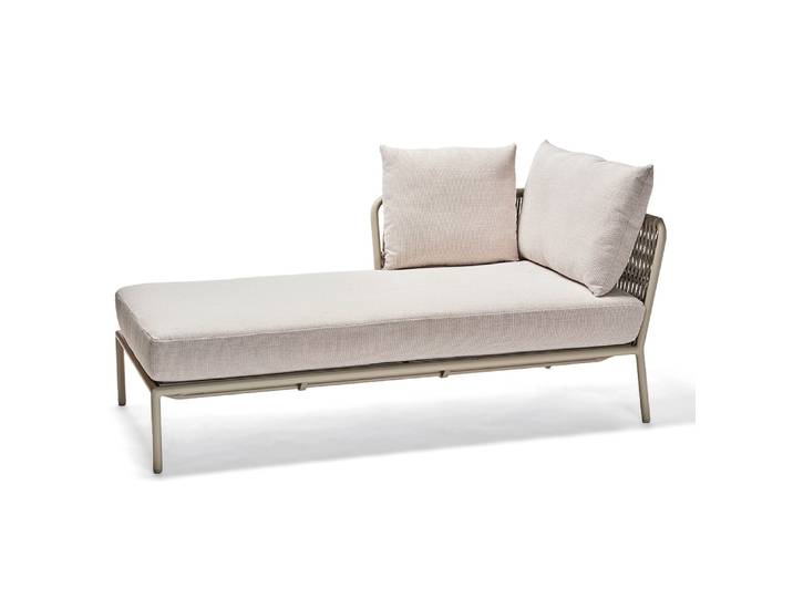 Stern Recamiere Romy Aluminium greige Kordel greige Armlehne
