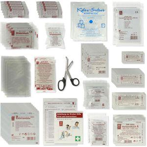 First-Aid-Only Erste-Hilfe-Nachfüllset für Schulen & Betriebe, mit Einmalhandschuhen, Schere & Kühlkompressen, DIN 13169