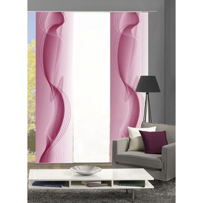 Schiebegardine HOME WOHNIDEEN "FILIZ 3er SET" Gr. 1, rot, B:60cm H:245cm, Polyester, Gardinen, Schiebevorhang Digidruck 3er Set FILIZ