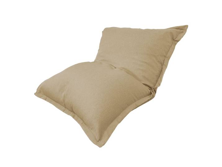 Pouf intérieur xxl - housse effet lin - 190x155cm - beige