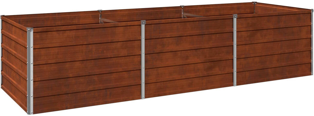 Rio Raised Garden Bed Rusty 55cm H x 240cm W x 80cm D