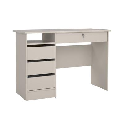 WellHome - Schreibtisch mit 4 Schubladen in der Farbe Beige-Grau 110 x 49 x 76 cm - Tormes
