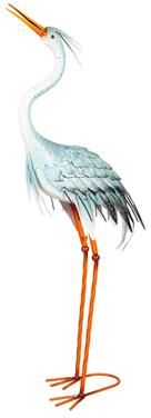 Evergreen "Metal Aqua Blue Heron Garden Statue, 35""H"