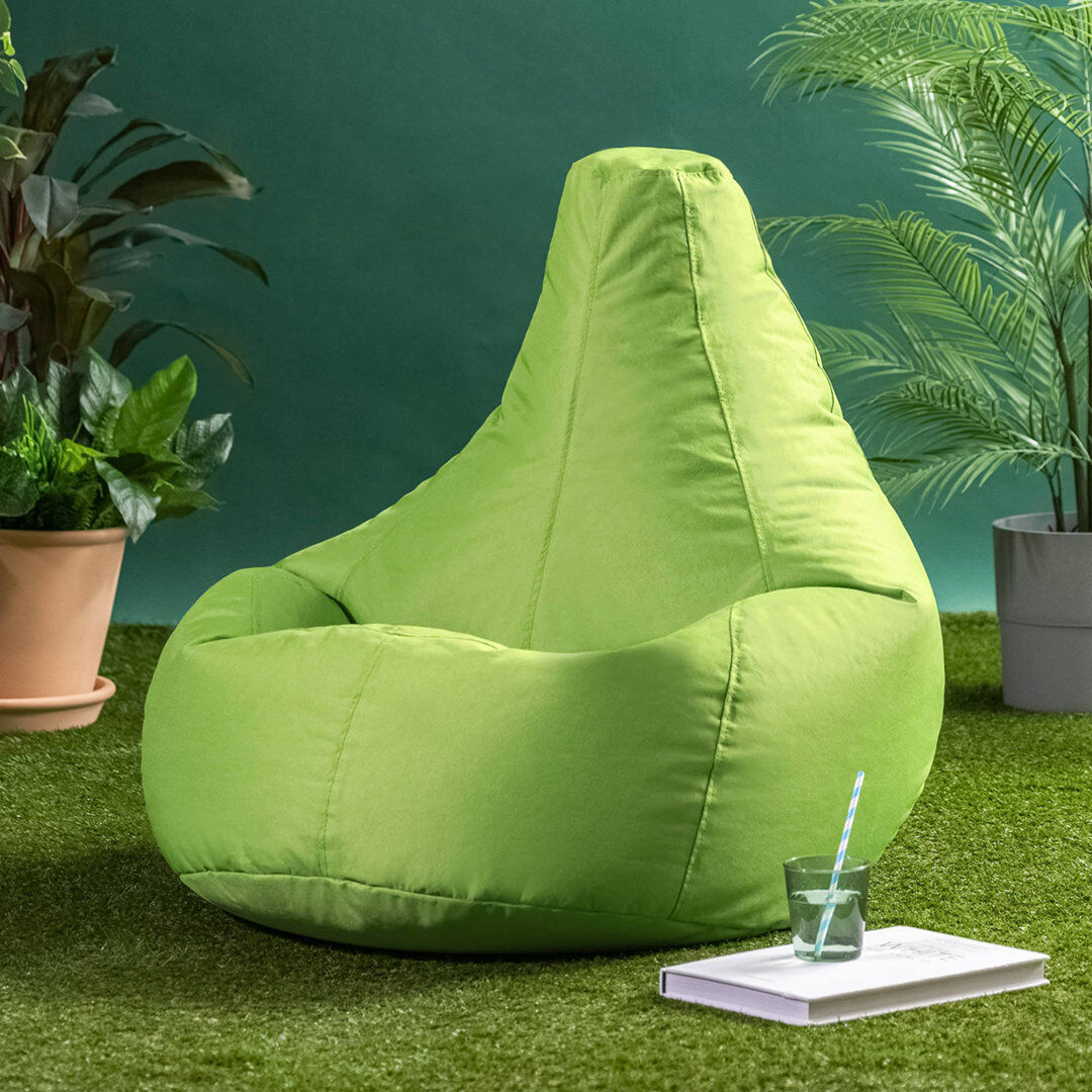icon Kids Highback, Gamer Indoor-Outdoor Bean Bag Lime Green Medium;Large