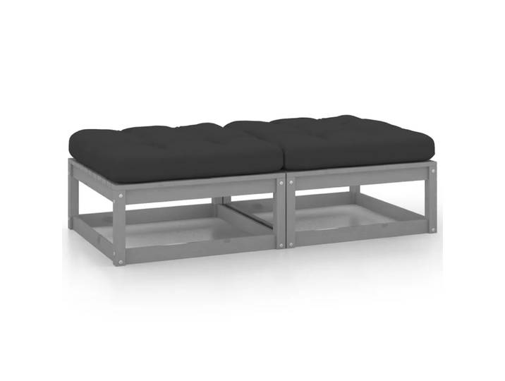 VidaXL - Fußhocker kiefernholz, One Size, Grau