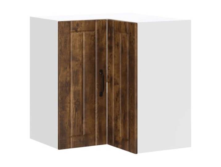 fsahslih Küchen Eckhängeschrank Lucca Räuchereiche 57x57x60 cm Wandmontierter Eckschrank nutzt ungenutzte Ecken in Küche oder Speisekammer optimal aus und schafft Ordnung.