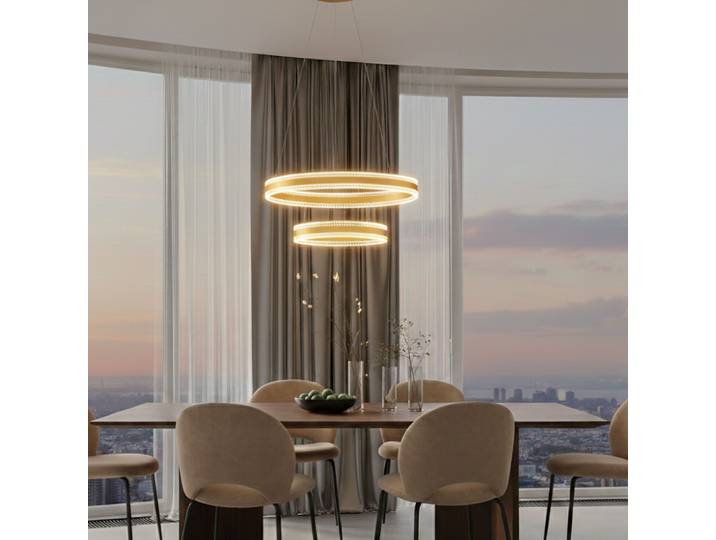 Design hanglamp Alaro goud dubbel Lyora - 109379