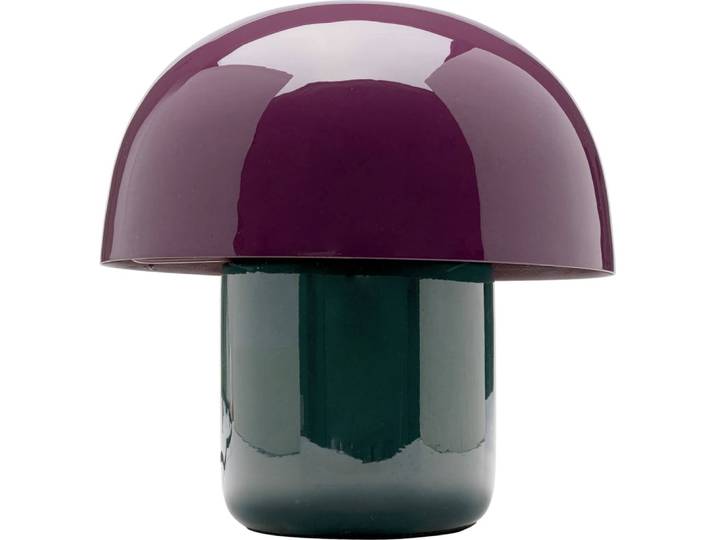 Lampe champignon en acier violet et vert
