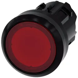 Siemens 3SU1001-0AA20-0AA0 Drucktaster, beleuchtet, 22mm, rund, Kunststoff, rot, Druckknopf 3SU10010AA200AA0