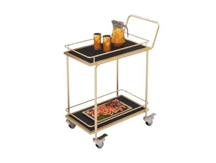 XPJYUA Service Servierwagen Robuster Hotel-Servicewagen aus Edelstahl Leiser Trolley mit feststellbaren Rollen for den Haushalt(Color 2)