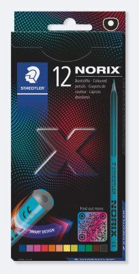 Staedtler Buntstift Norix, Minenstärke B, ergonomisch, bruchfest, Holz, farbsortiertes 12er-Set